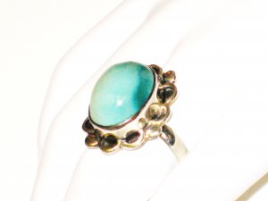 RG085       Turquoise Ring in Sterling Silver, Size 8