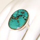 RG102       Turquoise Ring in Sterling Silver, Size 8
