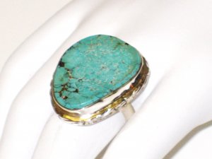 RG111       Turquoise Ring in Sterling Silver, Size 8