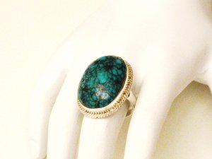 RG116       Turquoise Ring in Sterling Silver, Size 8