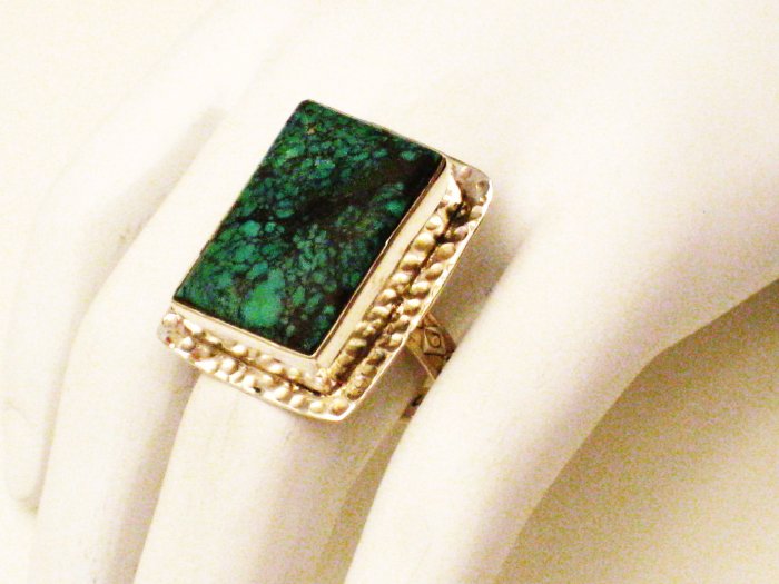 RG126 Turquoise Ring in Sterling Silver, Size 8