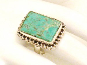 RG130       Turquoise Ring in Sterling Silver, Size 8