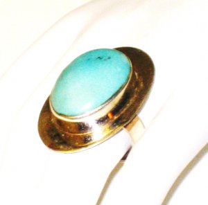 RG133       Turquoise Ring in Sterling Silver, Size 8