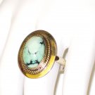 RG098       Turquoise Ring in Sterling Silver, Size 9