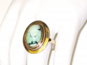 RG098       Turquoise Ring in Sterling Silver, Size 9