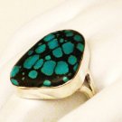 RG129       Turquoise Ring in Sterling Silver, Size 9