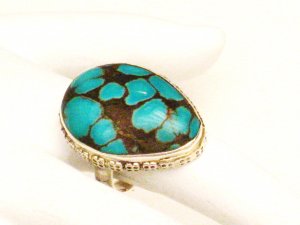 RG180       Turquoise Ring in Sterling Silver, Size 5