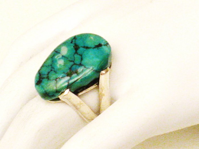 RG156 Turquoise Ring in Sterling Silver, Size 6