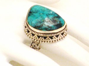 RG183       Turquoise Ring in Sterling Silver, Size 6Turquoise Ring in Sterling Silver, Size 6