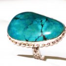RG142       Turquoise Ring in Sterling Silver, Size 7