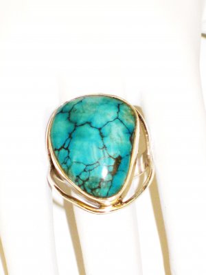 RG144       Turquoise Ring in Sterling Silver, Size 7
