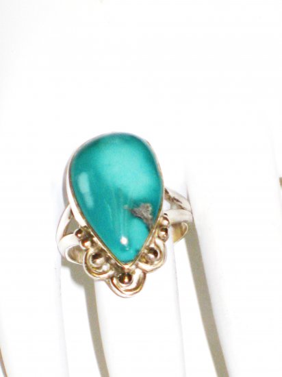 RG145 Turquoise Ring in Sterling Silver, Size 7