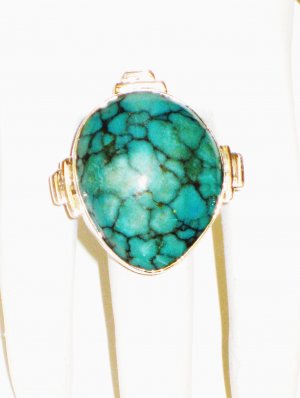 RG152       Turquoise Ring in Sterling Silver, Size 7