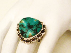 RG155       Turquoise Ring in Sterling Silver, Size 7