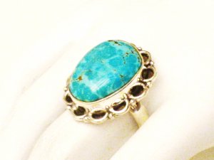 RG164       Turquoise Ring in Sterling Silver, Size 7