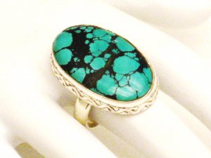 RG165       Turquoise Ring in Sterling Silver, Size 7