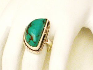 RG173       Turquoise Ring in Sterling Silver, Size 7