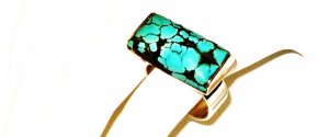 RG175       Turquoise Ring in Sterling Silver, Size 7