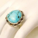 RG158       Turquoise Ring in Sterling Silver, Size 8