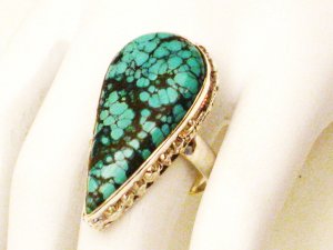 RG176       Turquoise Ring in Sterling Silver, Size 8