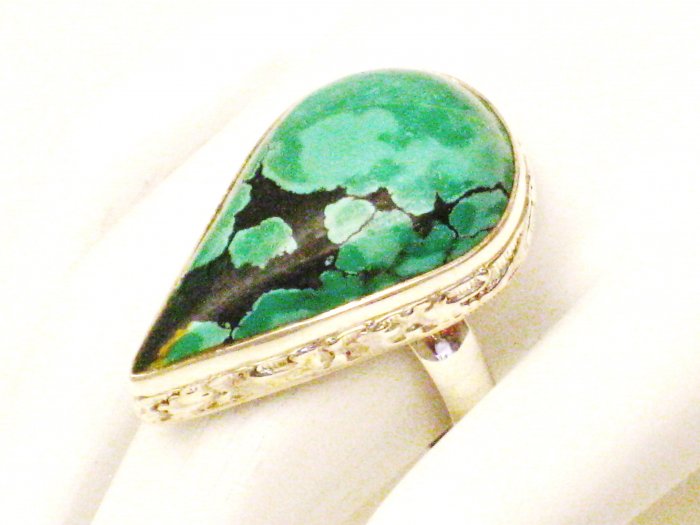 RG178 Turquoise Ring in Sterling Silver, Size 8