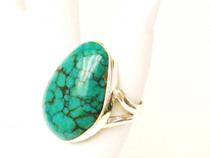 RG181 Turquoise Ring in Sterling Silver, Size 8