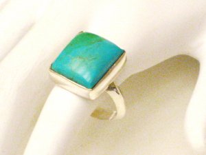 RG182       Turquoise Ring in Sterling Silver, Size 9