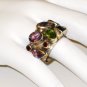 RG052 Mixed Stones Ring in Sterling Silver, Size 6