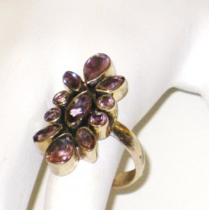 RG053       Amethyst  Ring in Sterling Silver, Size 6