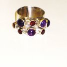 RG070       Mixed Stones  Ring in Sterling Silver, Size 8