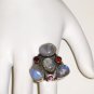 RG071       Mixed Stones  Ring in Sterling Silver, Size 9