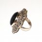 RG045       Onyx Ring in Sterling Silver, Size 6