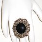 RG045       Onyx Ring in Sterling Silver, Size 6