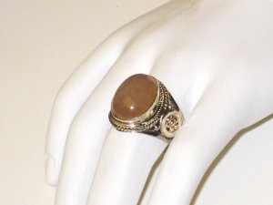 RG068       Rose Quartz Ring in Sterling Silver, Size 9
