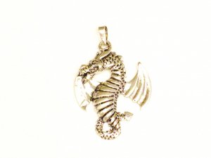 CP002       Ferocious Dragon Pendant in Sterling Silver