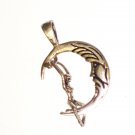 CP015       Lady Swinging on Moon Pendant in Sterling Silver