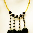 NK002       Citrine and Onyx Necklace in Sterling Silver