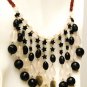 NK004       Garnet, Rose Quartz and Onyx Necklace in Sterling Silver