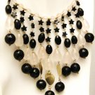 NK004       Garnet, Rose Quartz and Onyx Necklace in Sterling Silver