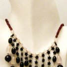 NK005       Carnelian, Smoky Quartz and Amethyst Necklace in Sterling Silver