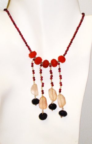 NK0051       Mixed Stone Necklace in Sterling Silver
