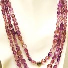 NK010       Multi-strand Amethsyt Necklace in Sterling Silver.