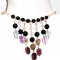 NK015       Multi-Stone Necklace in Sterling Silver with a Rose Quartz Strand.