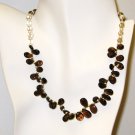 NK016       Citrine and Smoky Quartz Necklace in Sterling Silver