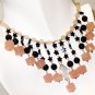 NK022       Rose Quartz and Onyx Necklace in Sterling Silver