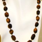 NK023       Tiger's Eye Necklace in Sterling Silver