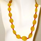 NK024       Citrine and Coral Necklace and Earrings in Sterling Silver