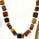 NK036       Tiger's Eye Necklace in Sterling Silver
