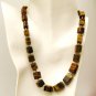 NK036 Tiger's Eye Necklace in Sterling Silver
