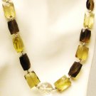 NK038       Smoky Quartz, Citrine and Amethsyt Necklace. Sterling Silver Beads and Clasp.